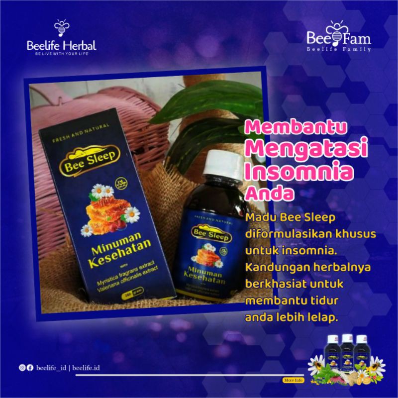 Madu Bee Sleep madu kesehatan tidur atasi insomia