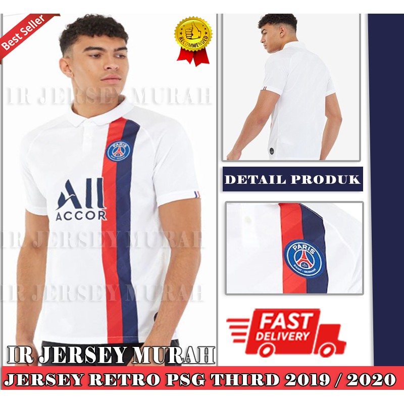 Jersey Sepak Bola PSG Third 2019/2020  | Jersey PSG 2019 3rd Kerah Putih