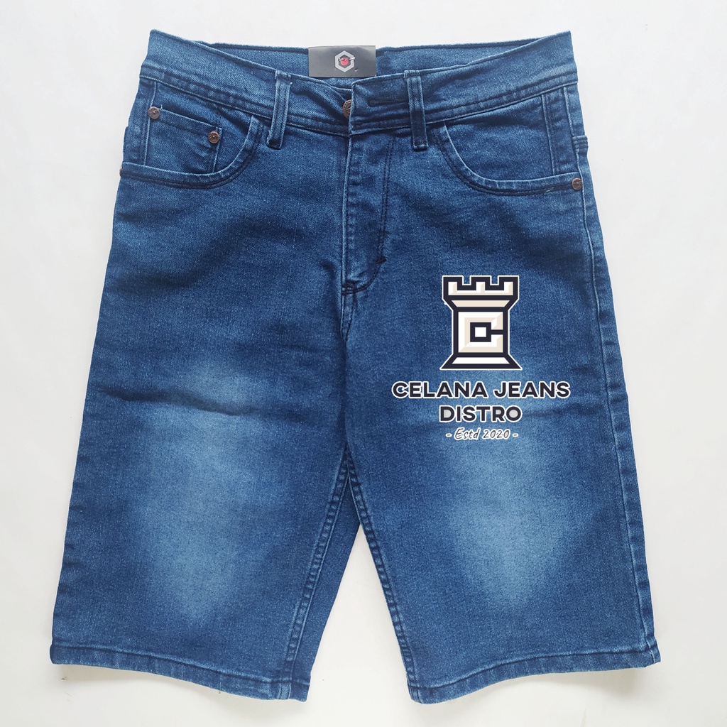 Celana Jeans Pendek Biru Pria Distro Continue