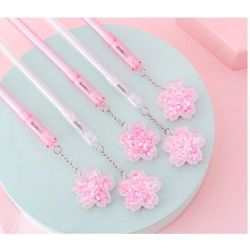 

PULPEN GEL PASIR GANTUNGAN PAYET BUNGA SAKURA - MERAH MUDA