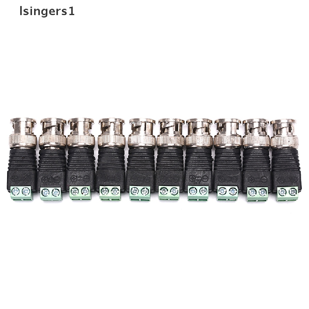 (lsingers1) Adapter Konektor Kabel Coax CAT5 Ke Coaxial BNC 10 Male Untuk Kamera CCTV