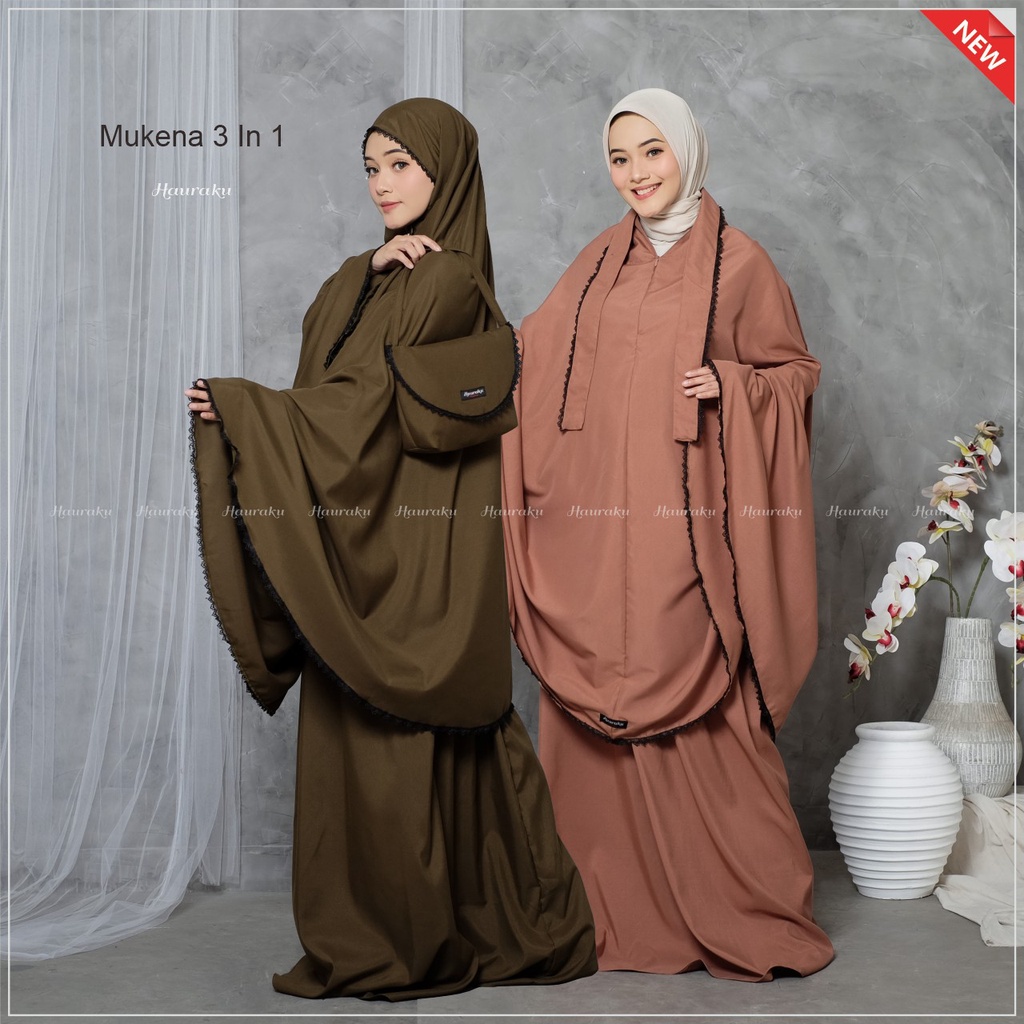 Mukena Dewasa 3 In 1 Traveling Katun Premium