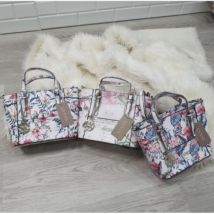 Tas Murah Wanita GUESS 021 Mini Tote Motif Bag Original