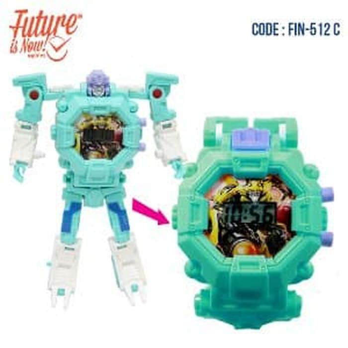 Jam tangan digital anak robot karakter transformer warna warni lucu baterai lampu tombol