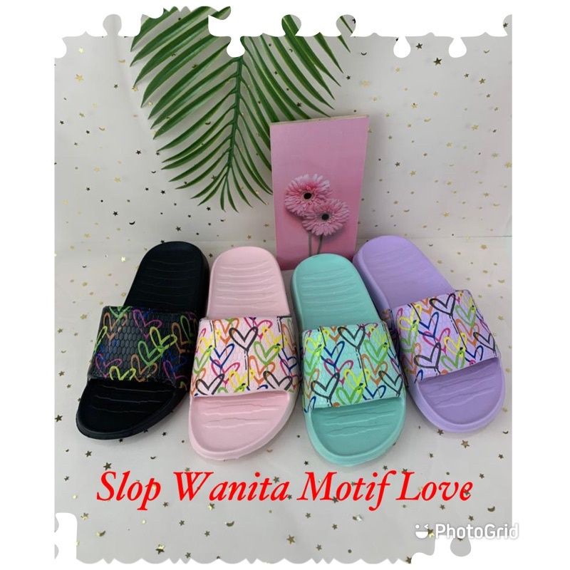 Sandal Stlye Miniso Slop Motif Love