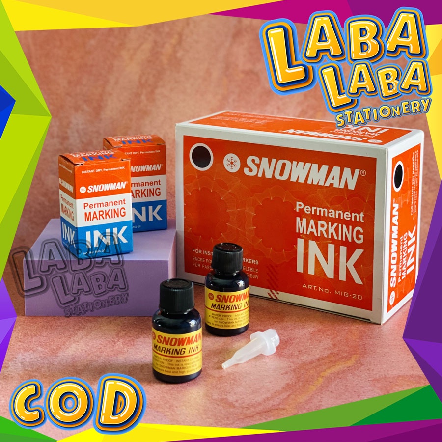 

LabalabaStationery Isi Ulang Tinta Permanen / Refill Ink Spidol SNOWMAN Permanent Marking