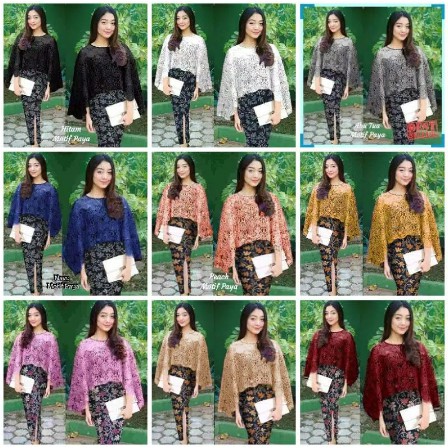 kebaya wisuda/ stelan / kebaya modern/ ocean kebaya/ kebaya brokat tulle vania rempel