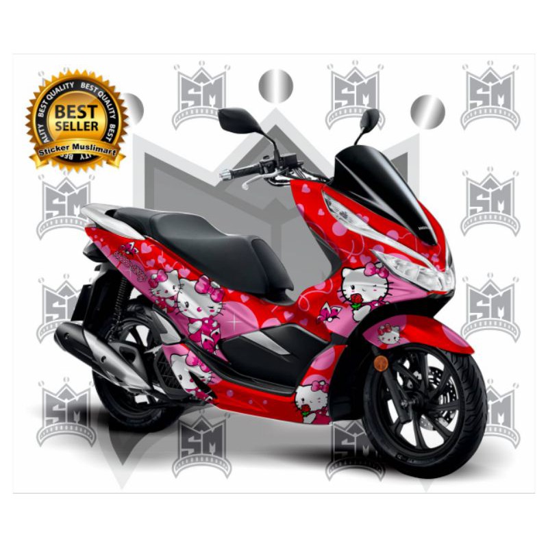 Sticker Decal PCX Full Body Hello Kitty Merah Variasi #stiker888
