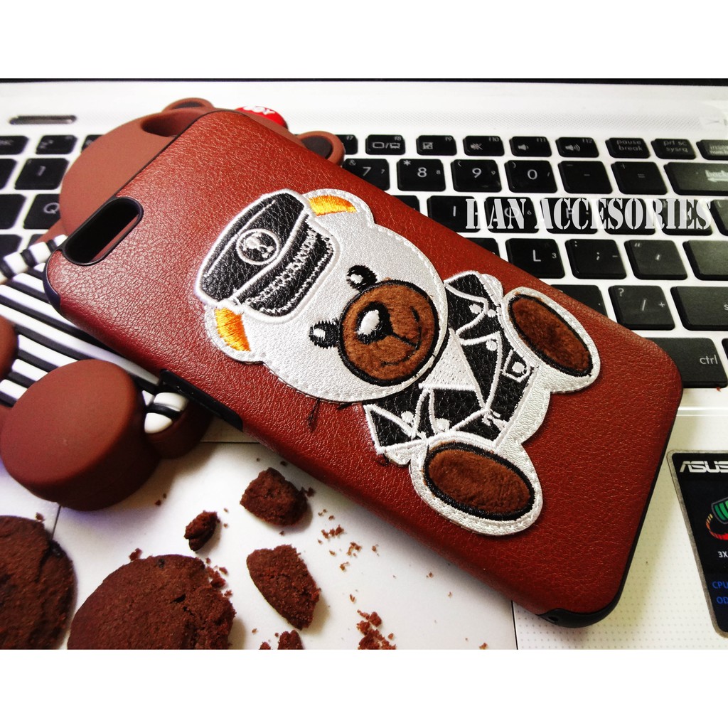 VIVO Y55 Leather SoftCase Style Motif 3D Choco Bear / Softcase Motif