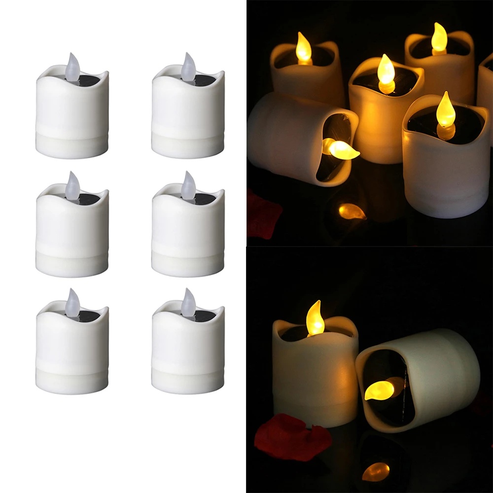 Lampu Lilin LED Tenaga Surya Tahan Air Ukuran 5.8x7.5cm Untuk Pesta