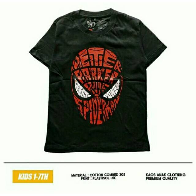 Kaos Anak Superhero 1-7 Tahun Spiderman dkk