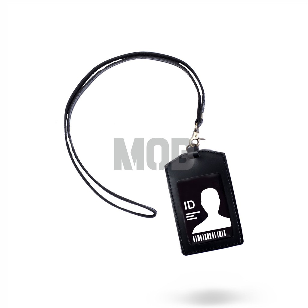 

NAME TAG ID CARD HOLDER KULIT PATUK HOLDER KANTOR MUQTEN PATUK DI KAIT DAN DI KALUNG WARNA HITAM
