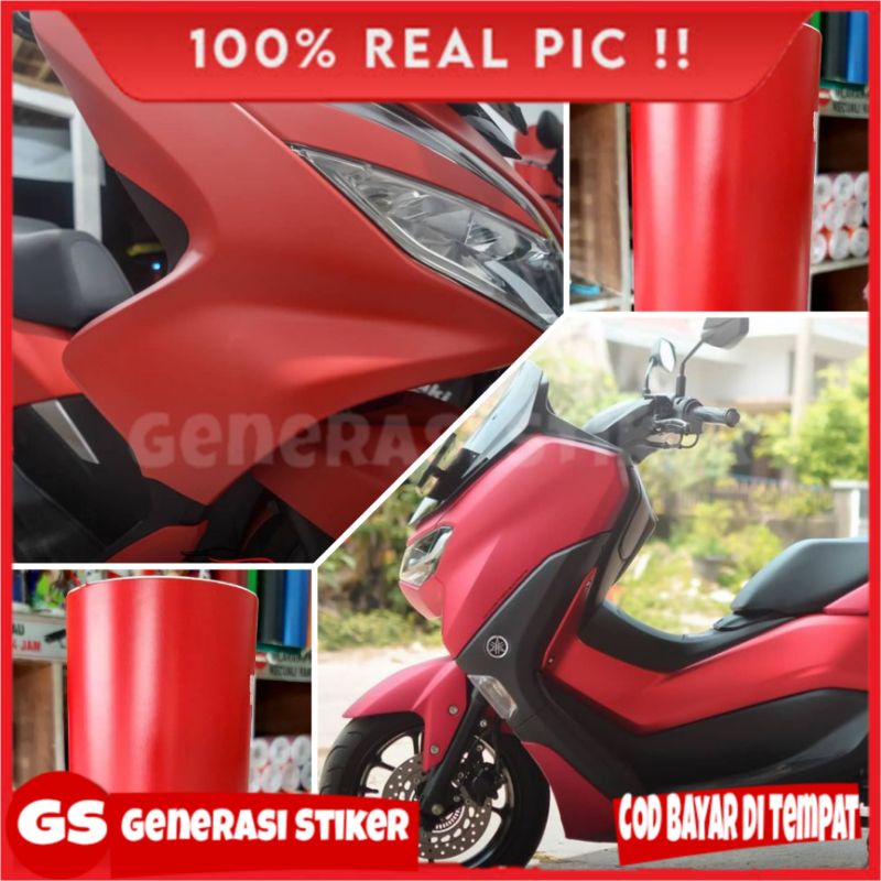 Skotlet Motor Merah Glossy Sticker Motor Merah Doff