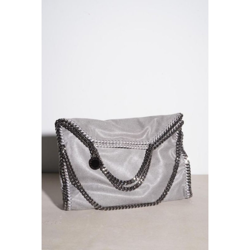 Stella Mccartney regular falabella fold over tote in light grey SHW