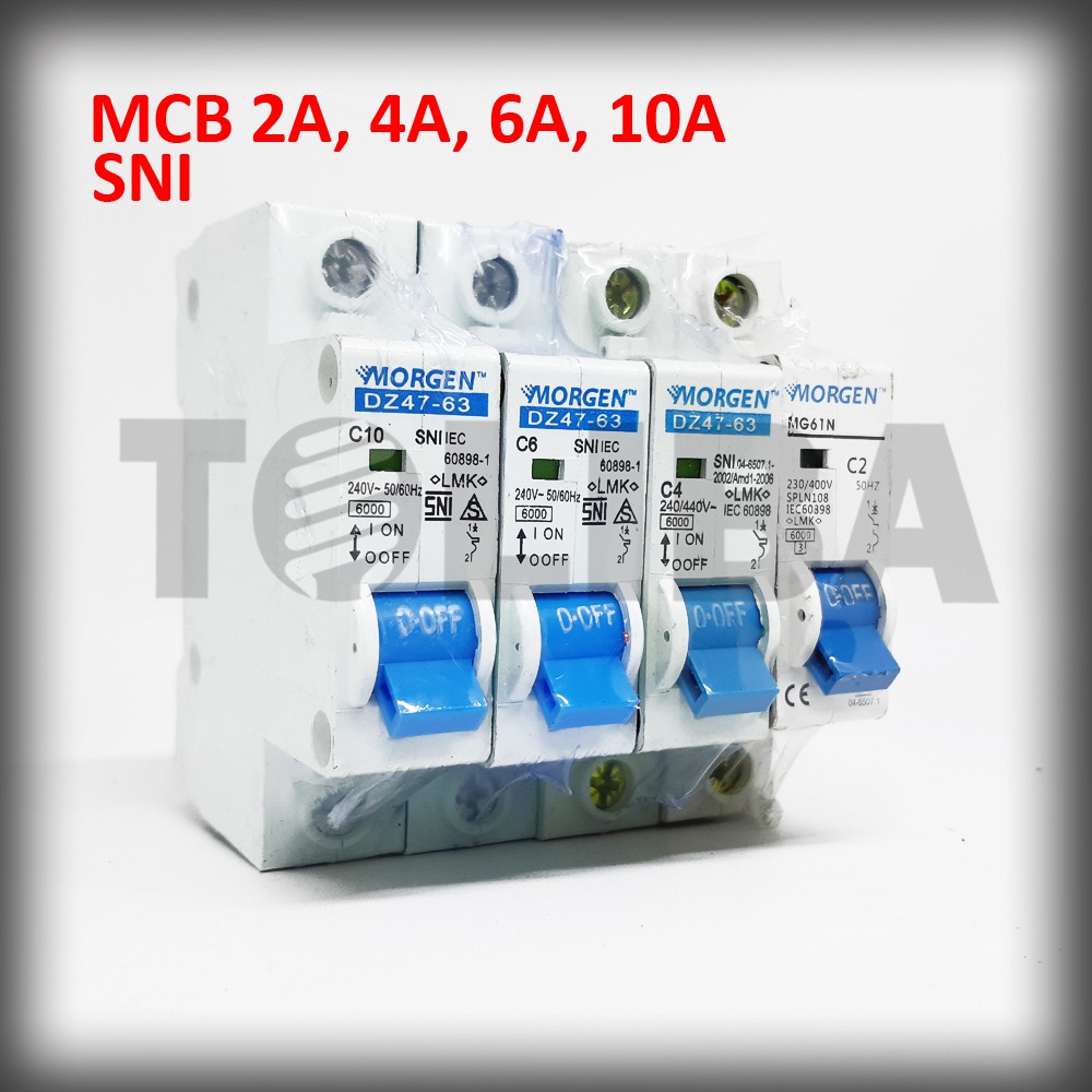 mcb listrik 1phase 2a 4a 6a 10a SNI