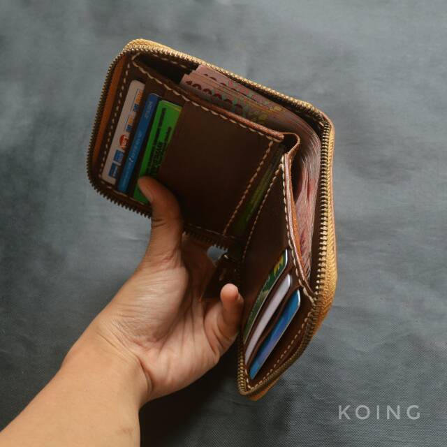 KOING DOMPET PRIA FULL KULIT ASLI ORIGINAL LIPAT RIT CUSTOM NAMA