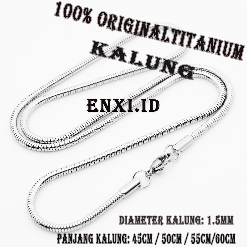 Ready Stok 100% Original Murah Titanium Kalung Anti Karat (Panjang 45cm/50cm/55cm/60cm)