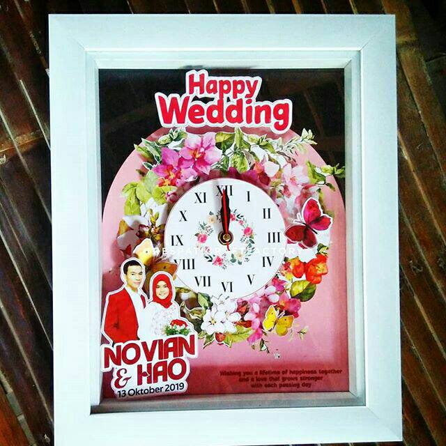 Kado Nikah Pop Up frame + jam dinding