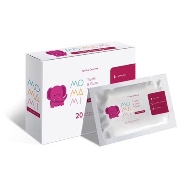 MOMAMI Tooth and Gum Wipes 20s | Tisu Basah Gigi &amp; Gusi Bayi
