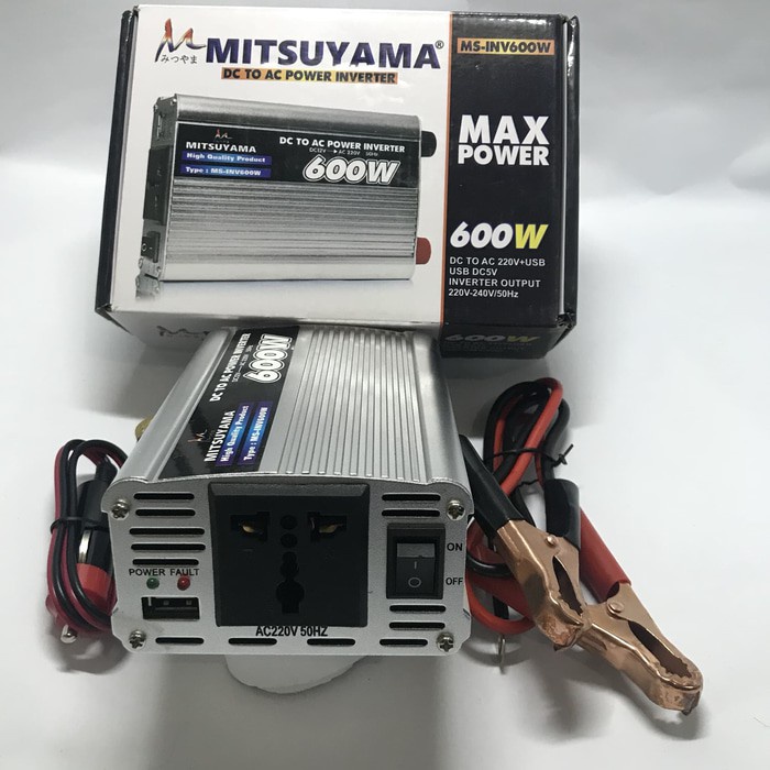 Inverter Power DC To AC 600 Watt With USB 5 V Mitsuyama MS-INV600W | FMS