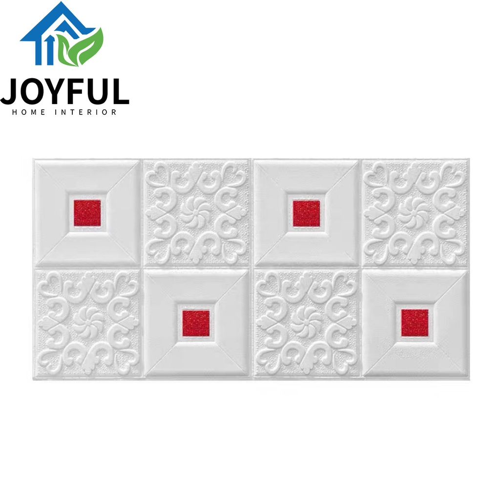 Joyful Home Interior-Wallpaper Dinding FOAM Timbul 3D Bata 70 x 35 cm-R61 Merah 70cmX35cm