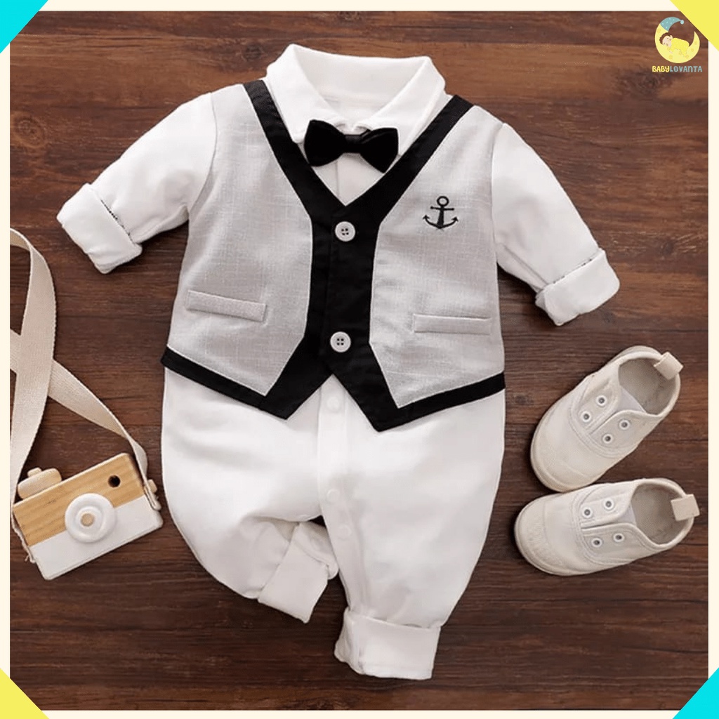 [COD] Baju bayi 0 24 bulan jumper bayi laki laki lengan panjang model jangkar baju bayi laki laki/Babylovanta