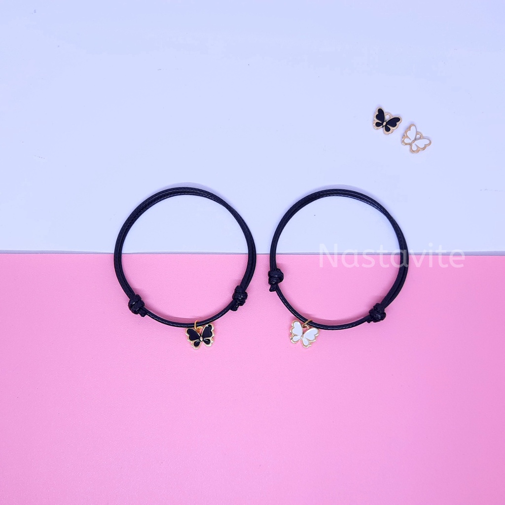 Gelang Kupu2 Hitam Putih Gelang Persahabatan Gelang Viral