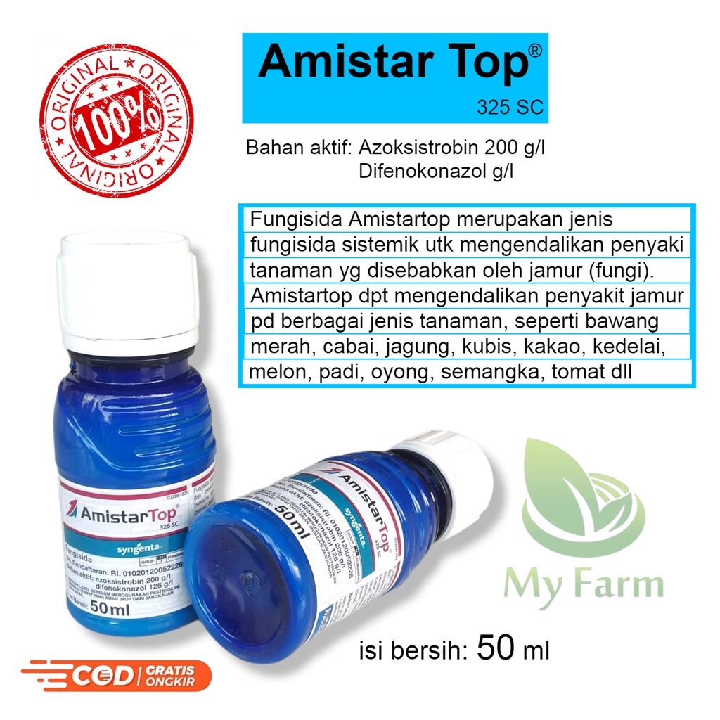 Amistartop 325 Sc 50 Ml Fungisida Sistemik Obat Hama Jamur Pada Tanaman Padi Pembasmi Hama Pertanian