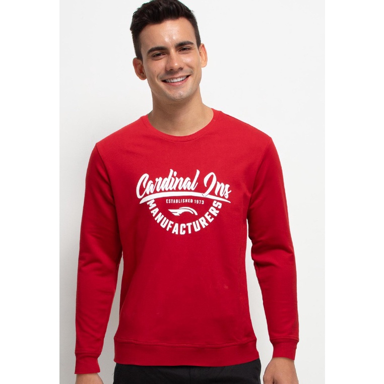 JAKET SWEATER CASUAL PRIA CARDINAL ORIGINAL TERBARU MERAH CA10