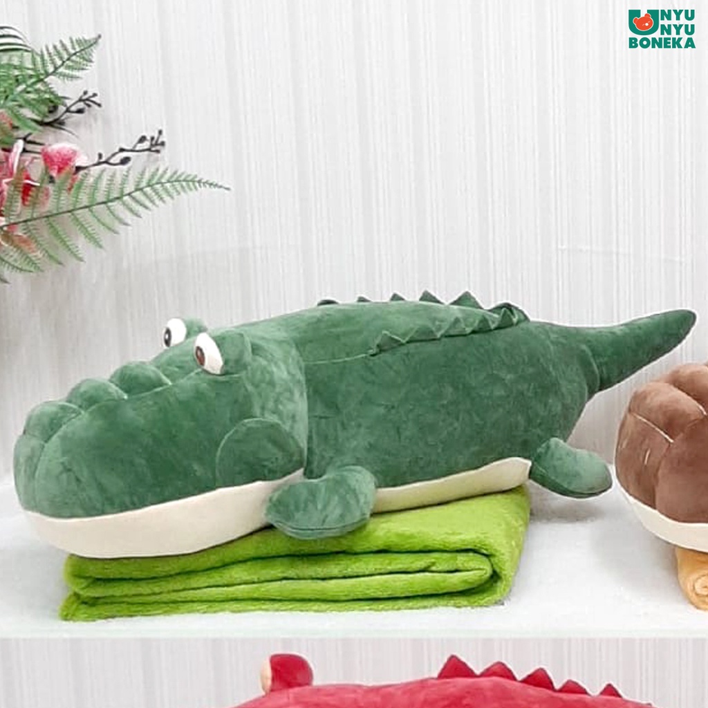 Boneka Bantal Selimut Buaya Crocodile Animal Balmut 3 in 1