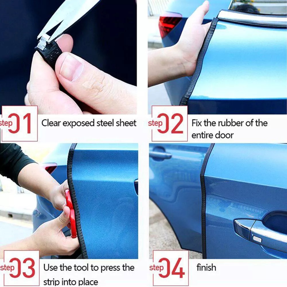 Karet Pelindung Pintu Mobil Karet List Pintu Strip Door Guard Aksesoris Bumper Inti Baja Universal