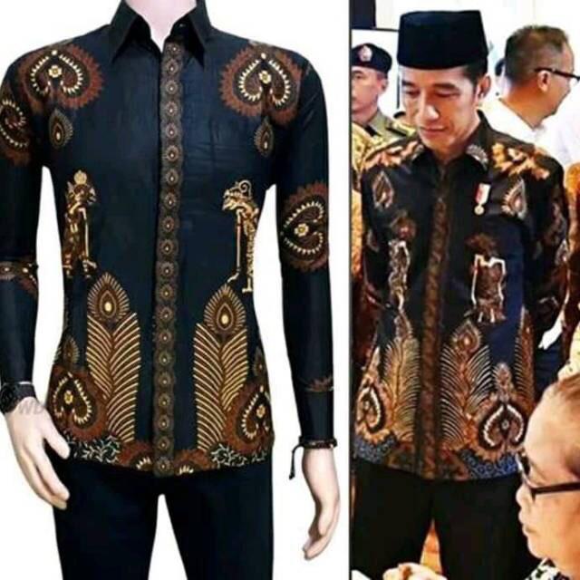 Kemeja Batik Kerja Big Size Jumbo Size Fit Xxl Ld 115 Warna Hitam Putih Casual Formal Kondangan