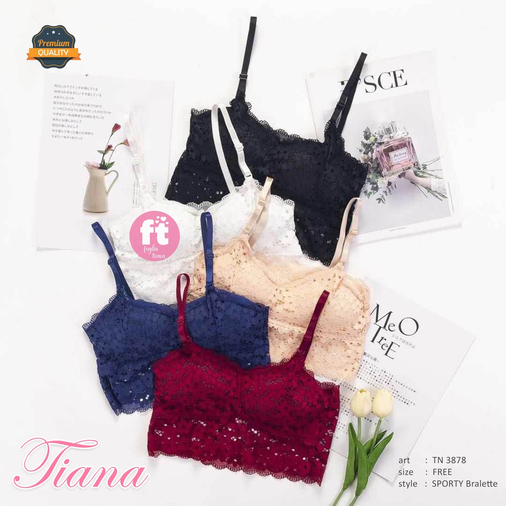 TIANA | Bra Kemben Brukat FULL LACE / CROP Tanktop BUSA COPOT / Bralette / art TN 3878