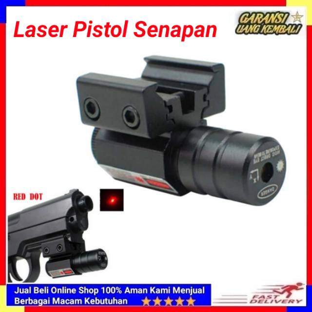 Laser Pistol Senapan Tactical Red Dot Laser Gun Picatin