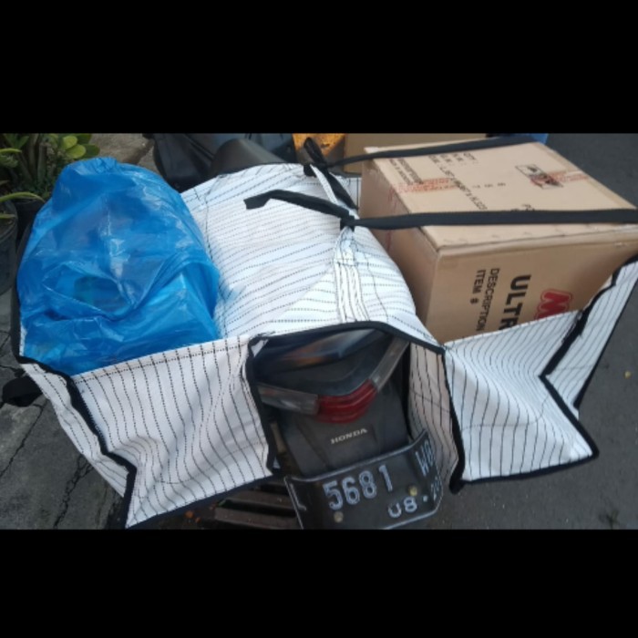 Anjay   tas motor karung ronjot plastik obrok rengkek kurir kirim montor bag