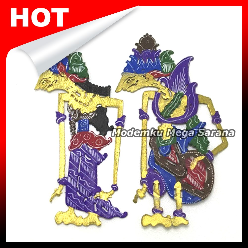 Miniatur Wayang Kulit Rama Shinta Tinggi 10 cm Tanpa Gagang