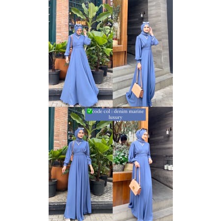 Gamis Malaysia Terbaru 2022 Aliyah | Dress busana muslim | syar'i |gamis wanita | fashion wanita | aju gamis Remaja Dewasa untuk kondangan Bahan Ceruty Armani Babydoll Premium  Oversize-7