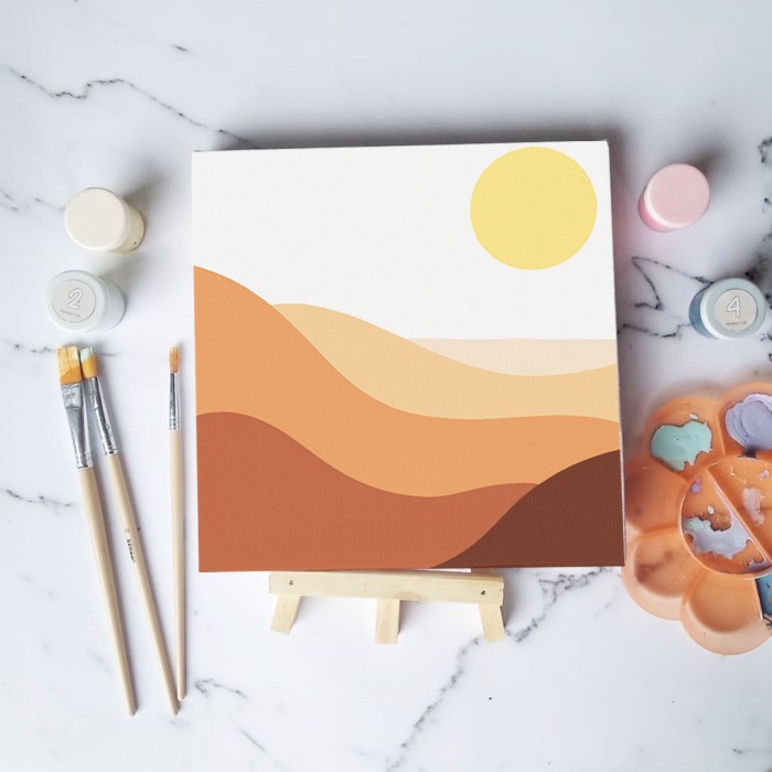 

(TERLARIS) Paint by number lukisan gurun dessert canvas 20x20 cm / painting kit - dessert02, 15x15cm