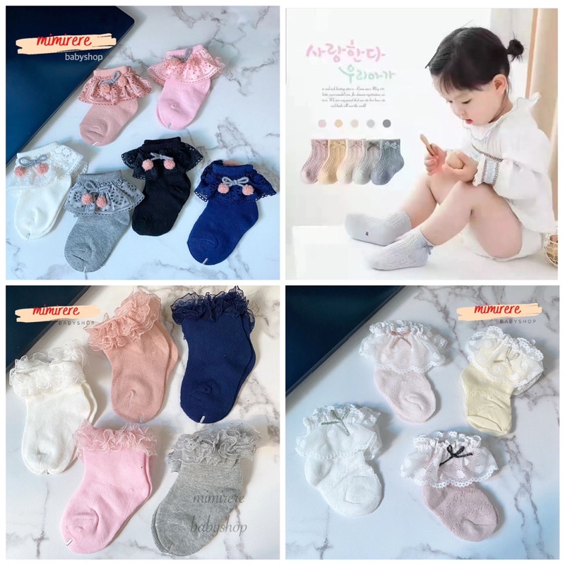 Kaos kaki Renda Bayi Anak | Kaoskaki Renda Baby Lucu Lembut Korea