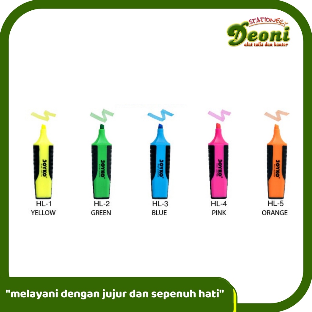 

JOYKO HL Highlighter / Penanda Berwarna 5 Warna Cerah