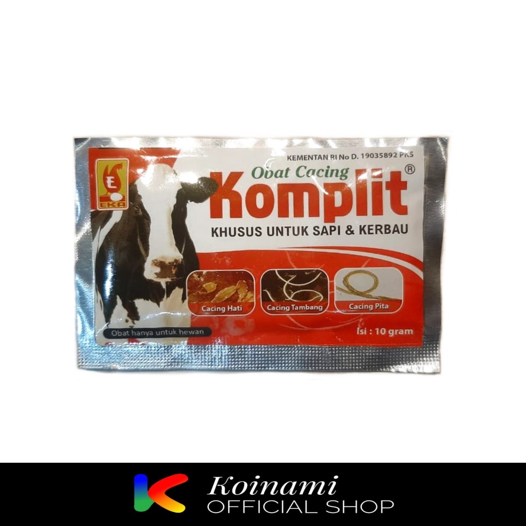 Obat Cacing Komplit Sapi &amp; Kerbau 10gr / Deworming Kambing Domba / Eka Farma