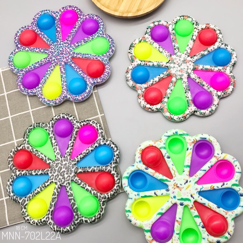 Fidget Push Pop It Mainan Pop It Bubble Bentuk Lucu Rainbow Dan Polos Import-BUNGA