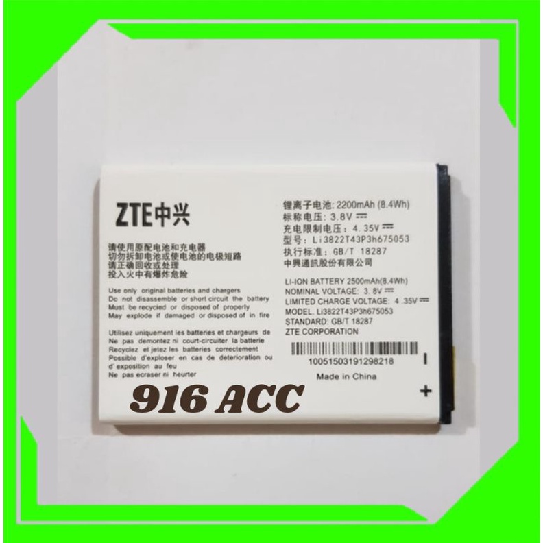 Baterai Batre ZTE Bolt E1 4G/Blade Q Lux/ Li3822T43p3h675053 Original BATERAI ZTE BOLT LI3822T43P3H6
