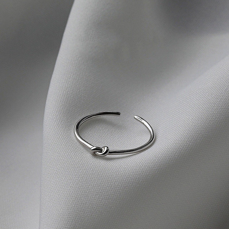 Cincin Sterling Silver 925 Model Simpul Gaya Retro Untuk Wanita