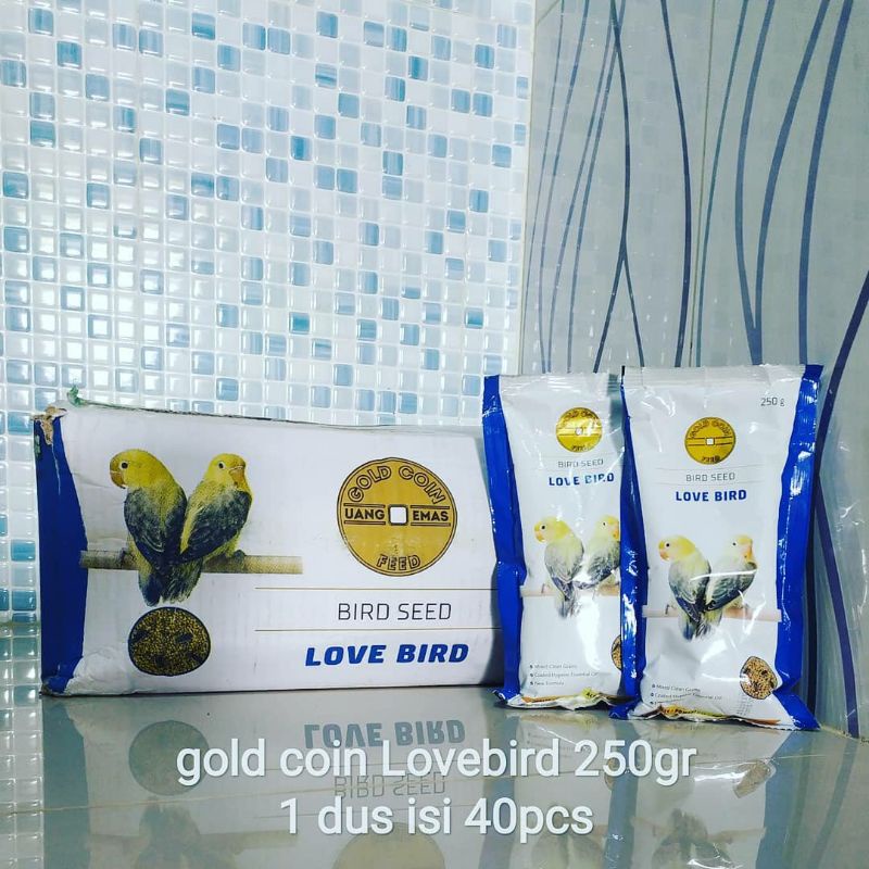 Gold coin Lovebird 250 gram / Goldcoin lovebird / Gold coin biru / Pakan burung lovebird