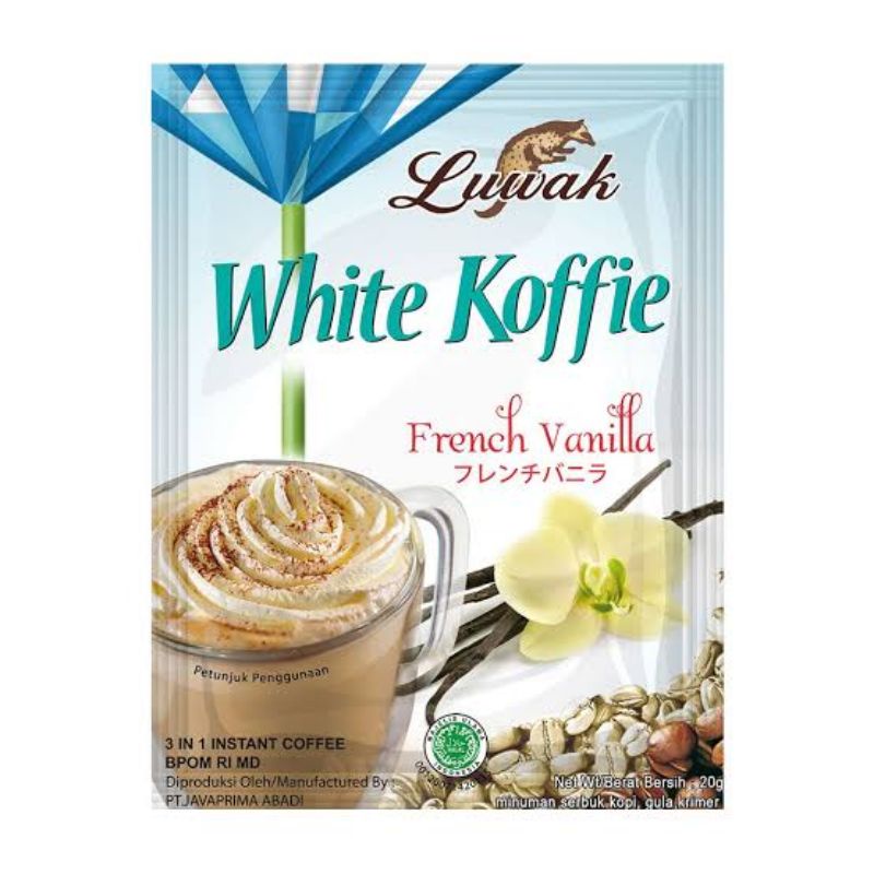 kopi luwak white koffie tarik malaka 30gr/ luwak french vanilla 20gr / luwak mocca rose 20gr renceng