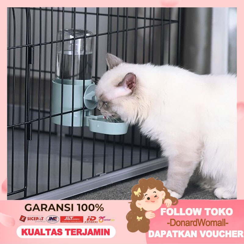 Kucing dan Anjing Hewan Peliharaan Self-Service Air Mancur Botol Minum Anjing Kucing Kandang Gantung Wadah Mangkuk Air Minum Klip Gantung Botol 500ml