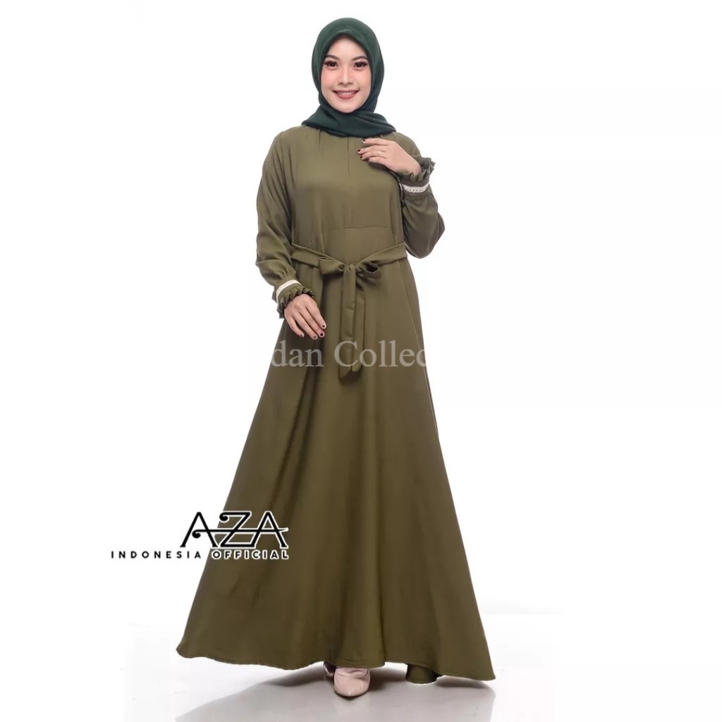 Gamis Polos Toyobo Fodu Premium Motif Bordir Renda Kekinian Murah