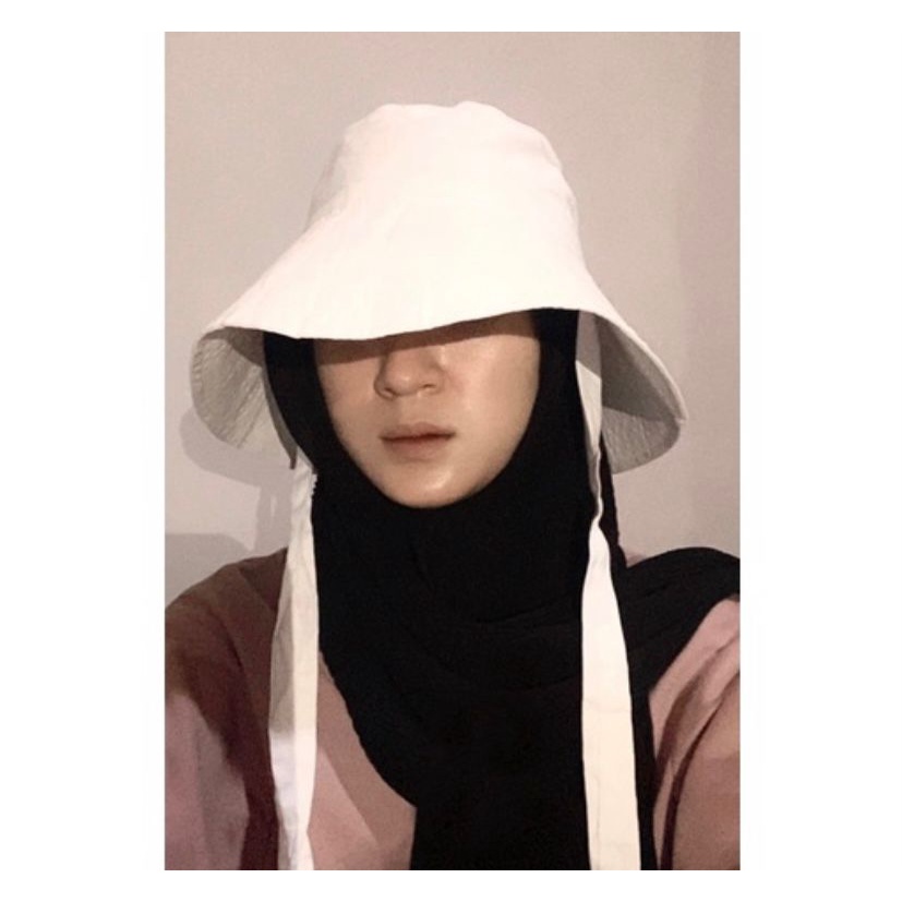 (DISKON)WIDE BUCKET HAT selebgram aksen tali /Bucket peniti/Topi Rimba polos topi wanita terlaris