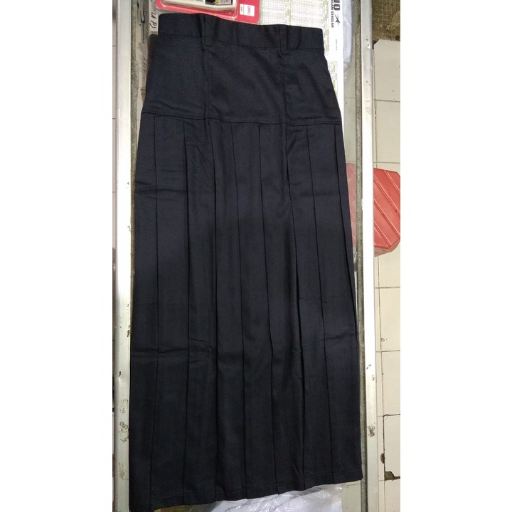 ROK REMPEL PANJANG SMP BLUEBLACK BIG SIZE ROK WANITA BAPING ROK SERAGAM SEKOLAH SMP BLUEBLACK REMPEL SAMBUNG PANJANG